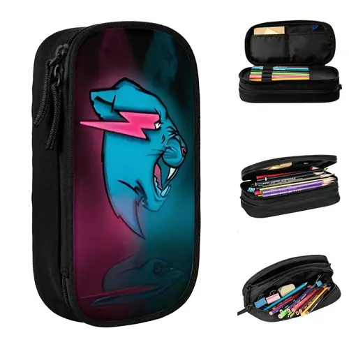 Mr Game Mr Game 만화 필통, Mr Gaming Beast 필통, 펜 상자, 어린이 대형 보관 가방, 학생 학교 지퍼 문구 