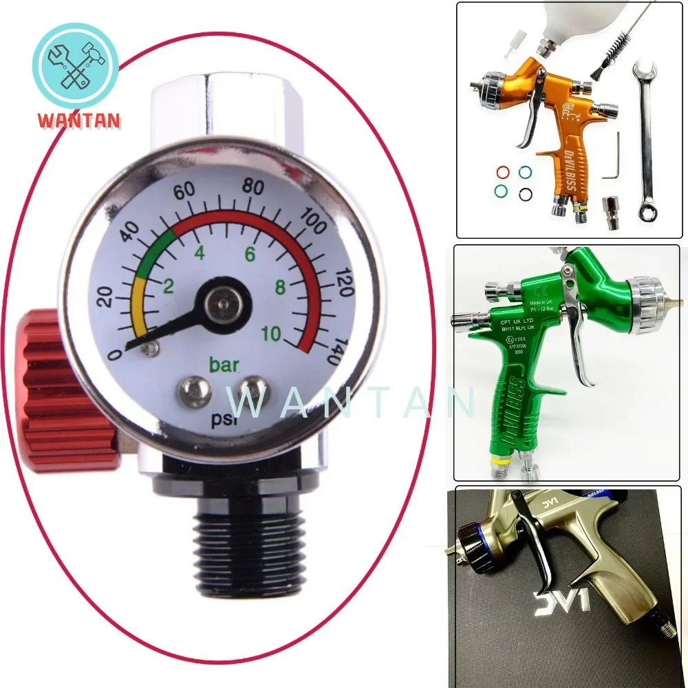 

1pcs Air Regulator Pressure Gauge Tool Fit for Devilbiss Iwata 0-140 PSI New High Quality