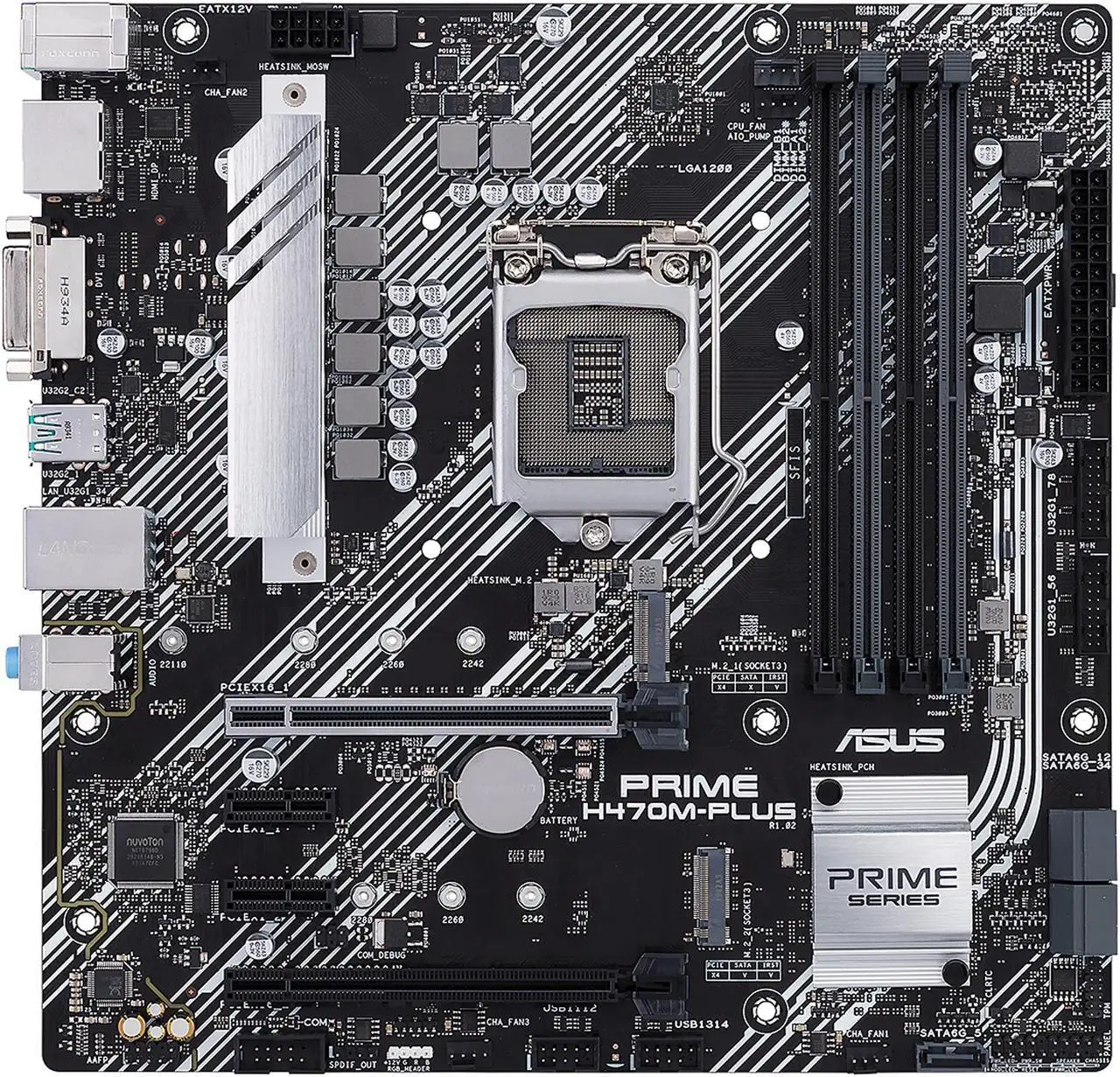 Placa-mãe ASUS PRIME H470M-PLUS LGA 1200 Chipset H470 DDR4 128GB M