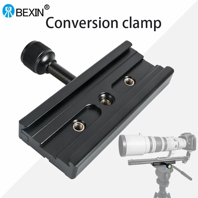 BEXIN QR120 Camera Clamp Long Plate Mount Clamp Tripod Plate Adapter Telephono Lens Clamp for Arca Swiss Plate Tripod Dslr