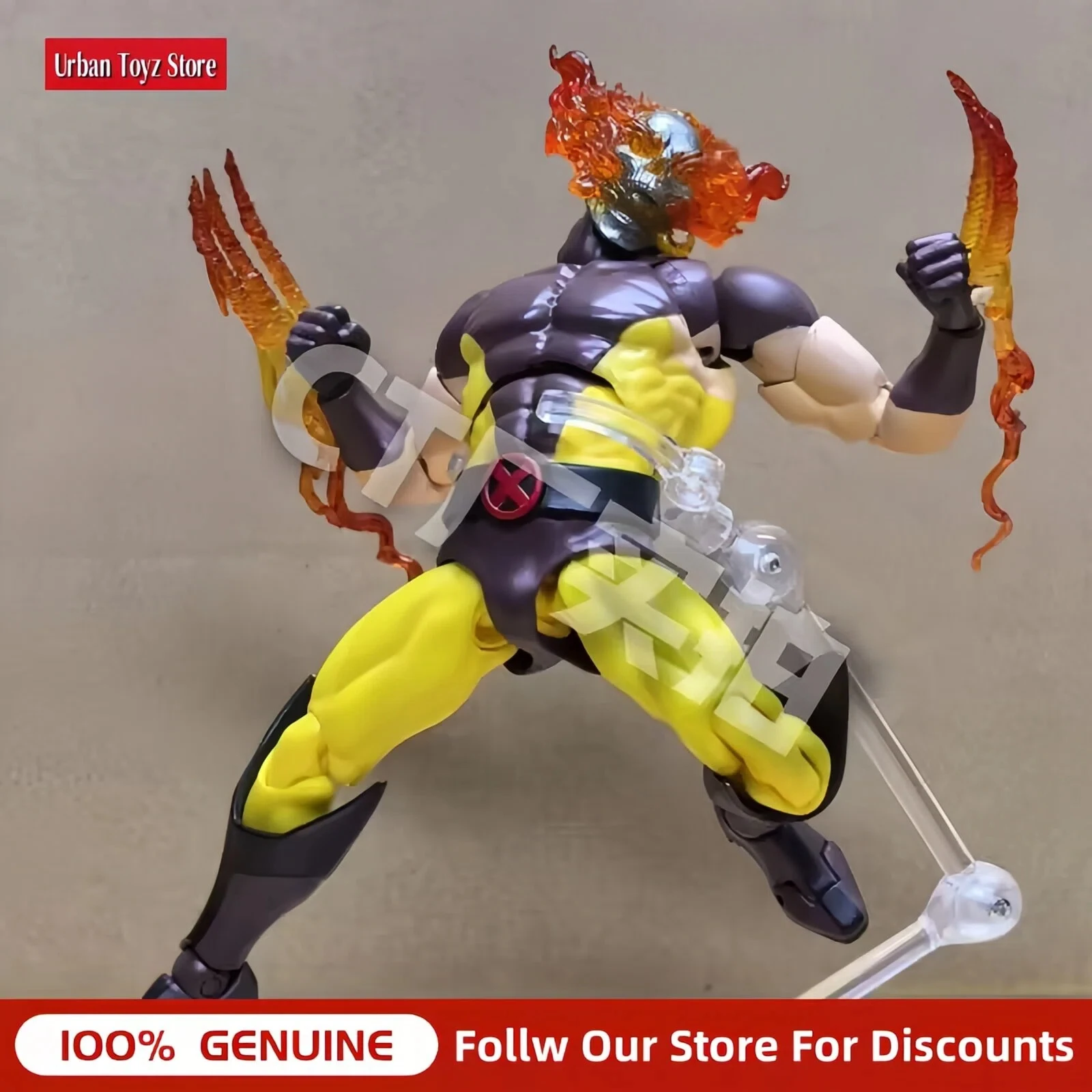 

Comic Version Hell Demon Wolf Articulated Action Figure,Ko Logan Brown Suit Collectible Model Desktop Decoration Toy For Fans