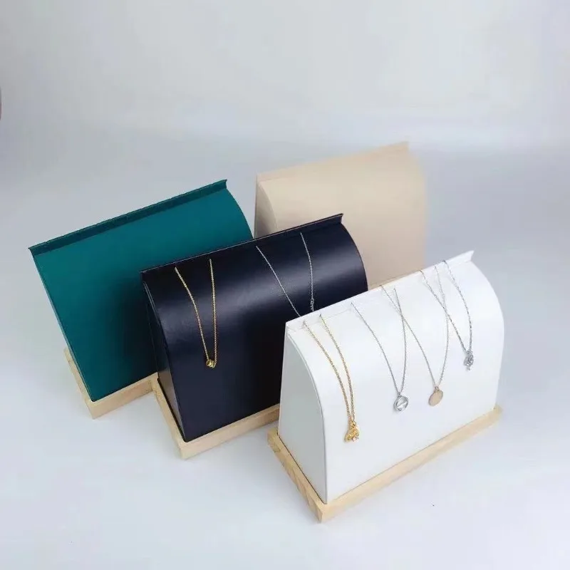 Solid Wood Necklace Stand Minimalist Pendant Storage Holder Jeweler Luxury Jewelry Display Shelf Showcase Organizer Jewellery