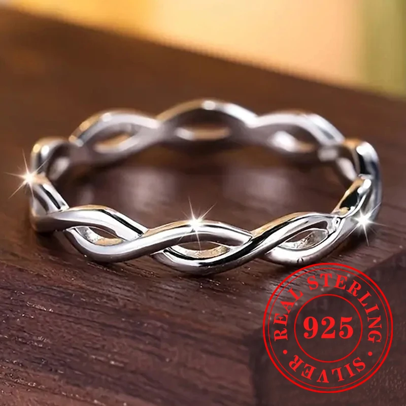 

CAOSHI Contracted Style 925 Sterling Silver Tine Rings for Women Daily Wear Statement Jewelry Modern Fashion Finger Accessory