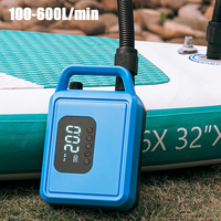 20PSI Electric Sup Air Pump with Dual Motors, Smart Pressure Control, Handle 6 Nozzles, LED Light for Inflatable Boats, Paddle