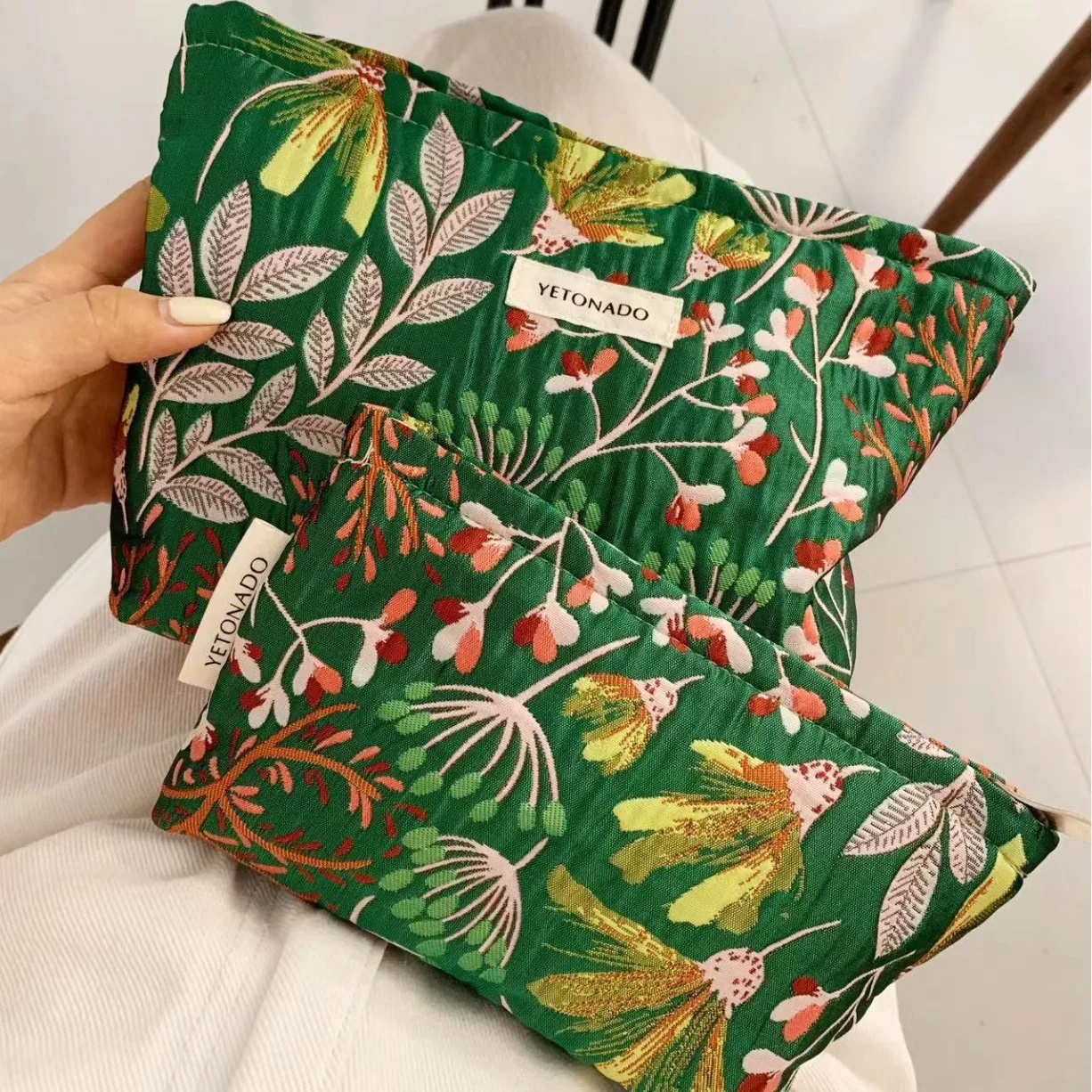L/M/S Retro Floral Makeup Bags Women Cosmetic Bag Large Capacity Makeup Pouch Travel Organizer Toiletry Bag Outdoor Clutch Bag