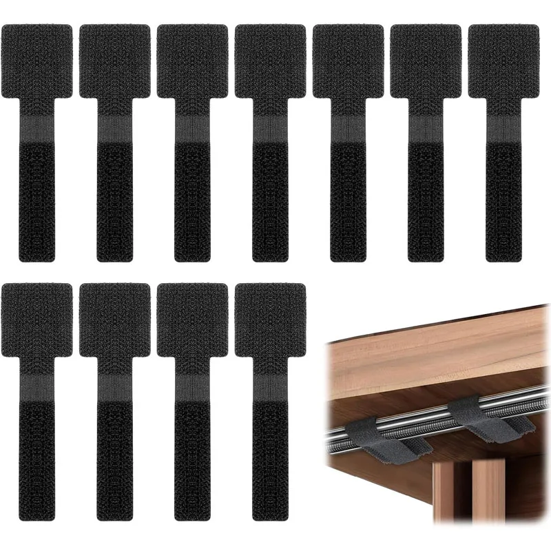 50/100pcs Ties Fastening Wire Reusable Cable Organizer Cord Rope Holder Self Adhesive Adjustable Organizer Strap Desk Management