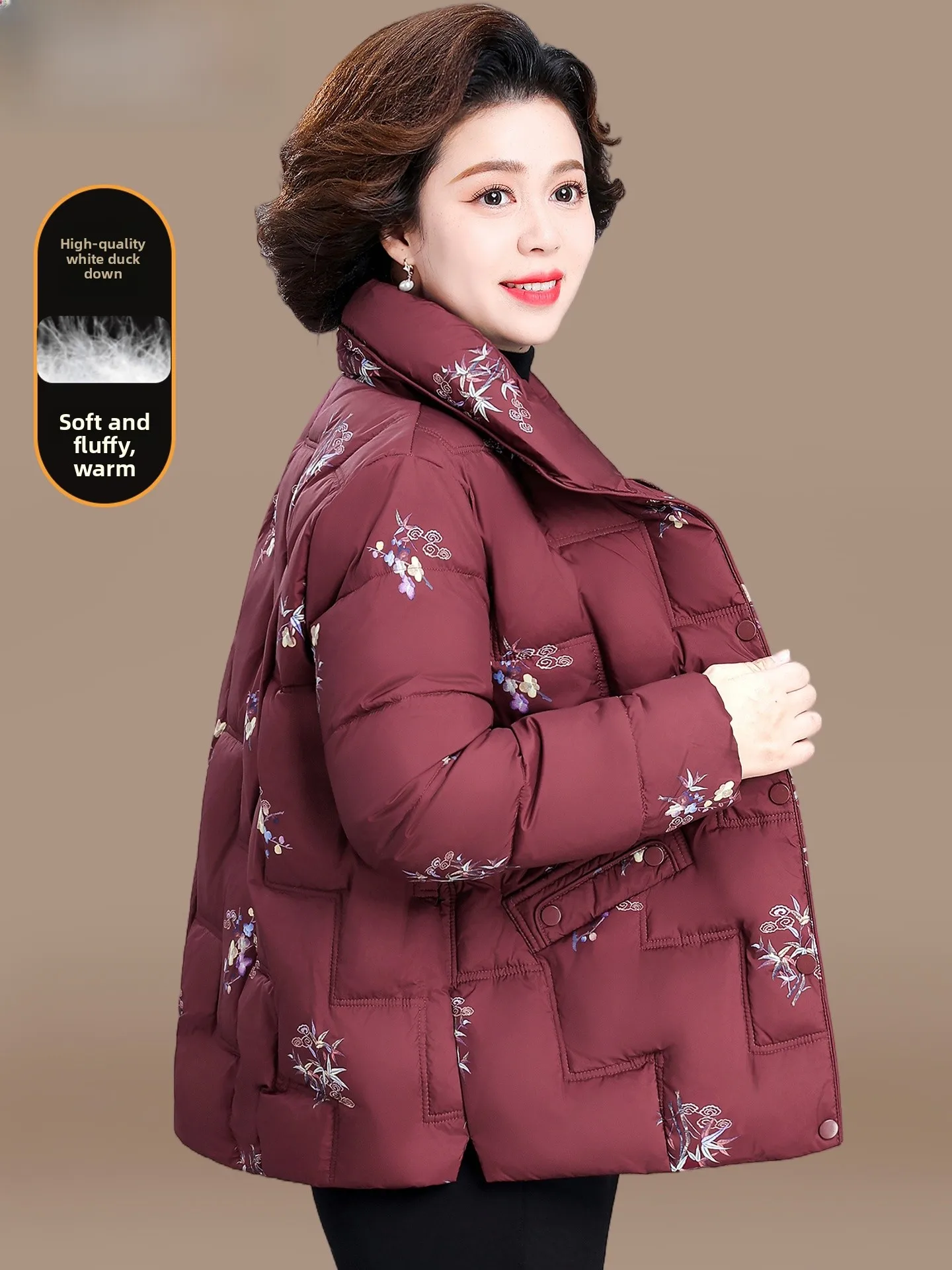 

ort Puffer Jaet for 50-Something Mom Winter Clothes New 2025 Sle Casual Loose Fit for Middle-Aged And ly Women