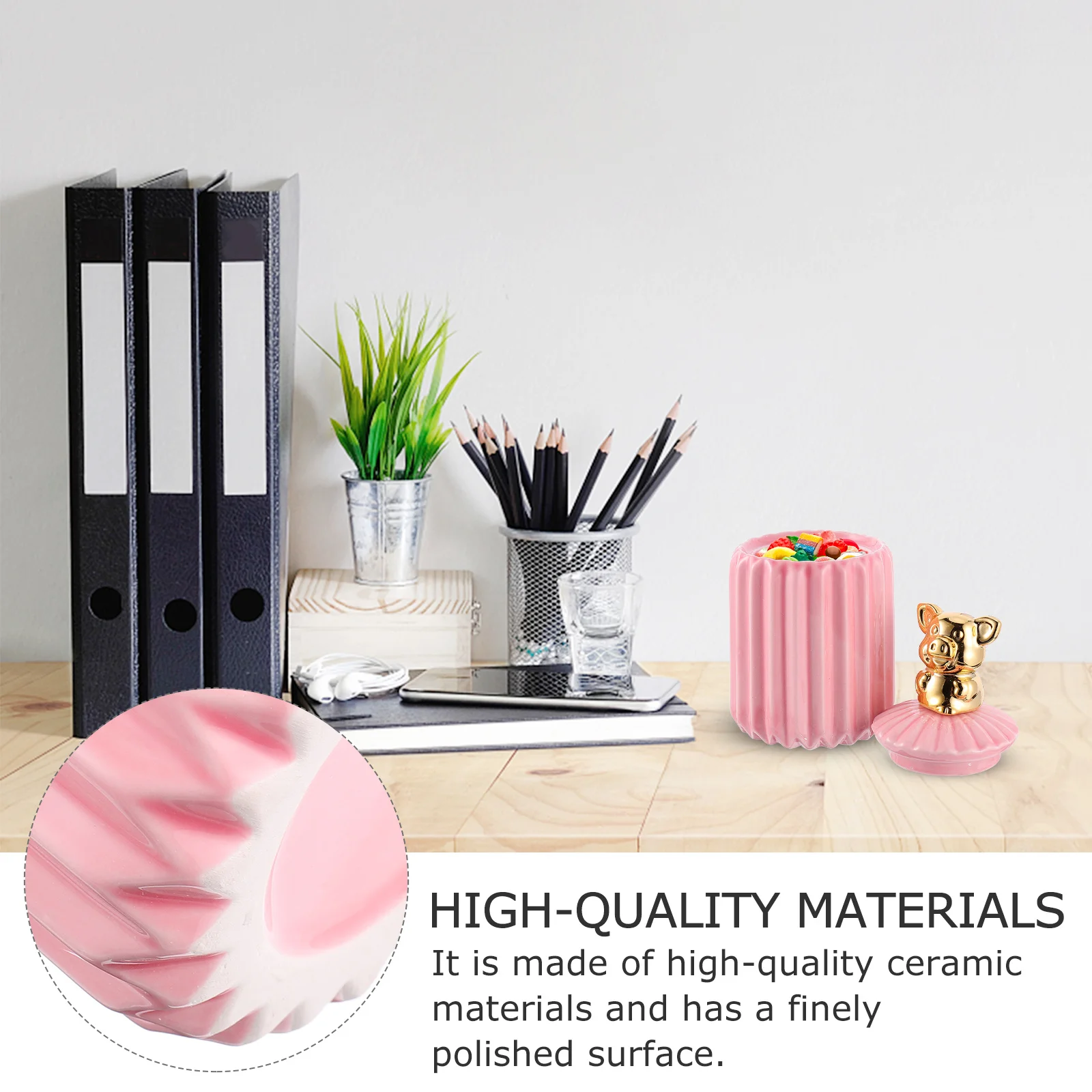 

1Pcs Beautiful Ceramic Jewelry Jar with Non Slip Body and Sealed Lid for Various Uses Jewelry Jar Candy Container