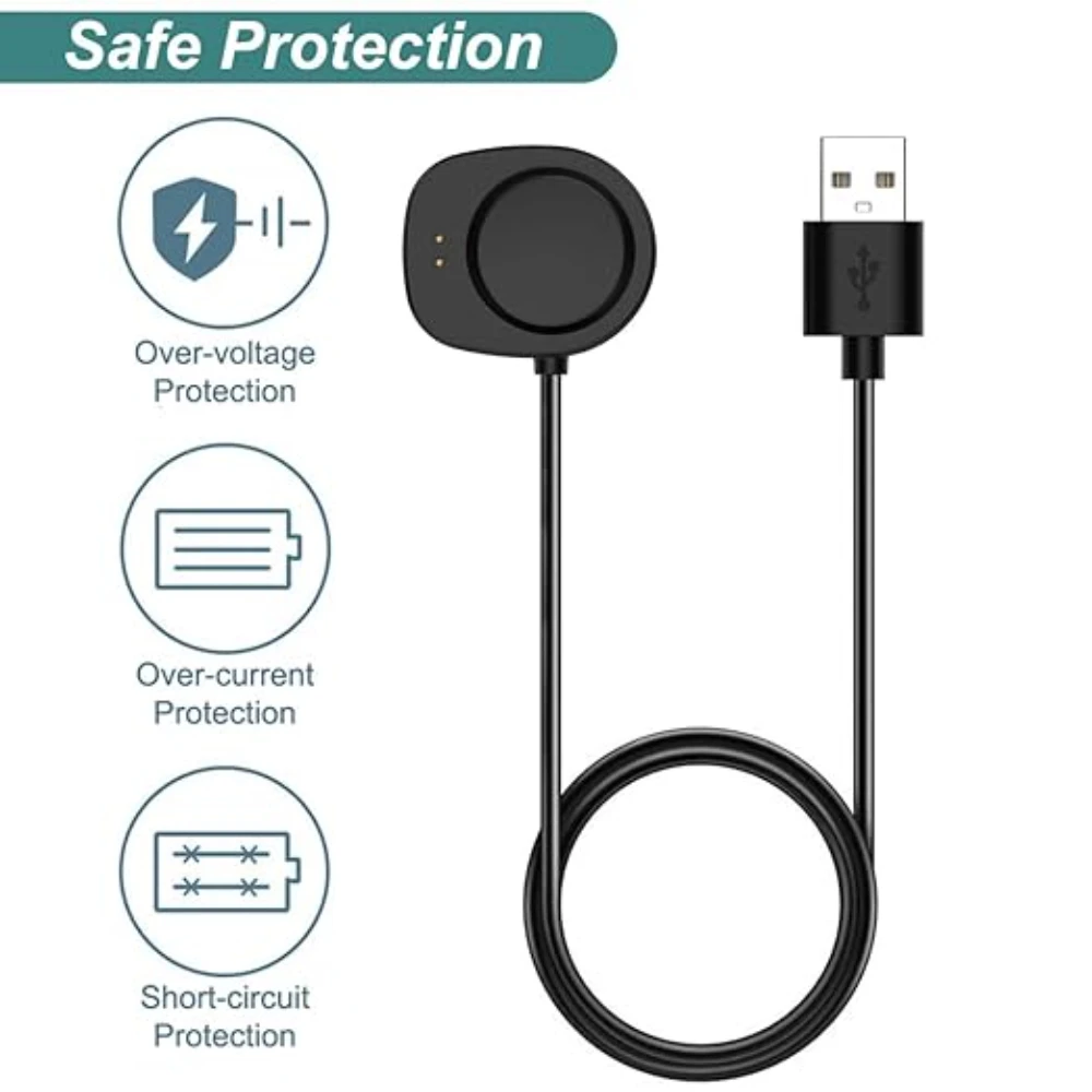 2-Pack Charging Cable for Amazfit T-Rex 3/Balance 2/1 USB Smartwatch Charger Replacement Charger