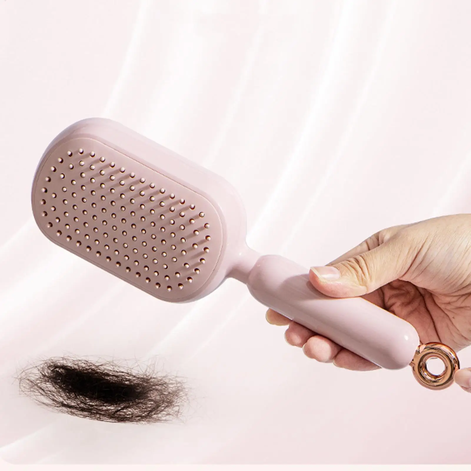 

Hair Brush Pocket-Sized Grooming Tool Air Cushion Hair Comb Self-Cleaning for Ladies Girls Wife Girlfriend Travel Shower Room