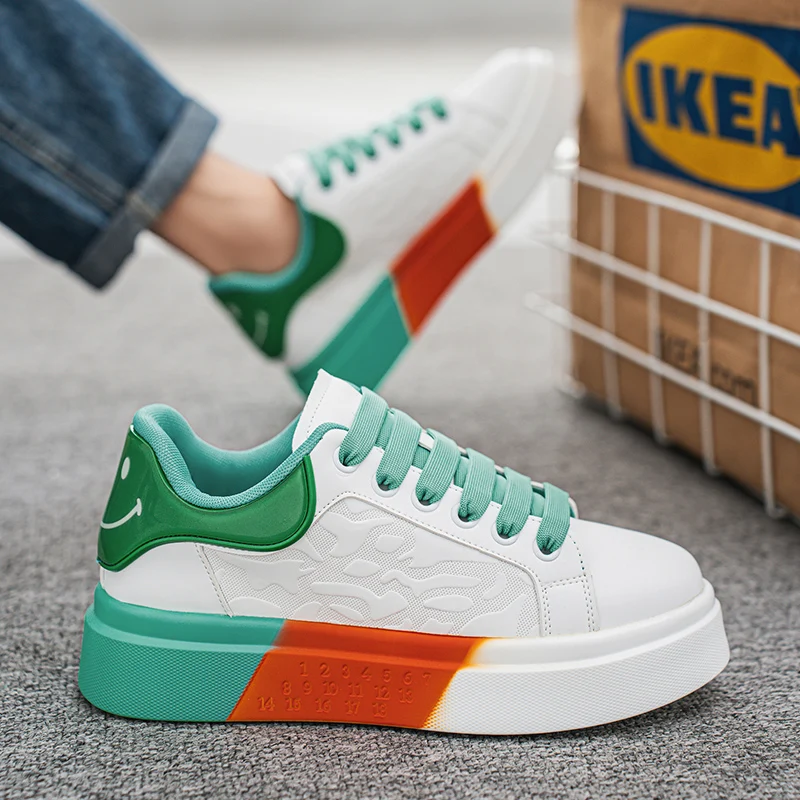 

New Classic Red Yellow and Blue Color Blocked Casual Men's Low Top Board Shoes Wear-resistant and Versatile Youth Sports Shoes