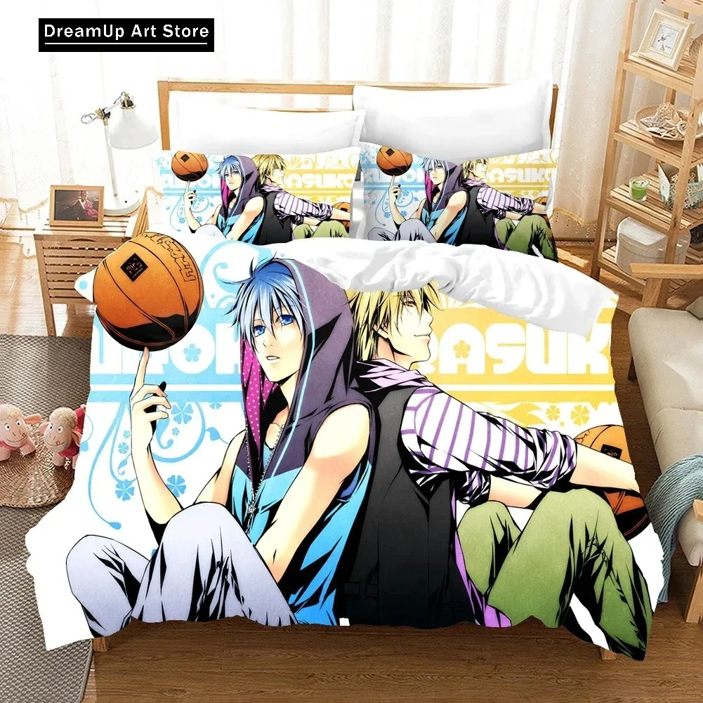 3D Print Fashion Kurokos Basketball Anime Bedding Set Boys Girls Twin Queen Full Size Duvet Cover Pillowcase Bed Adult Bedroom