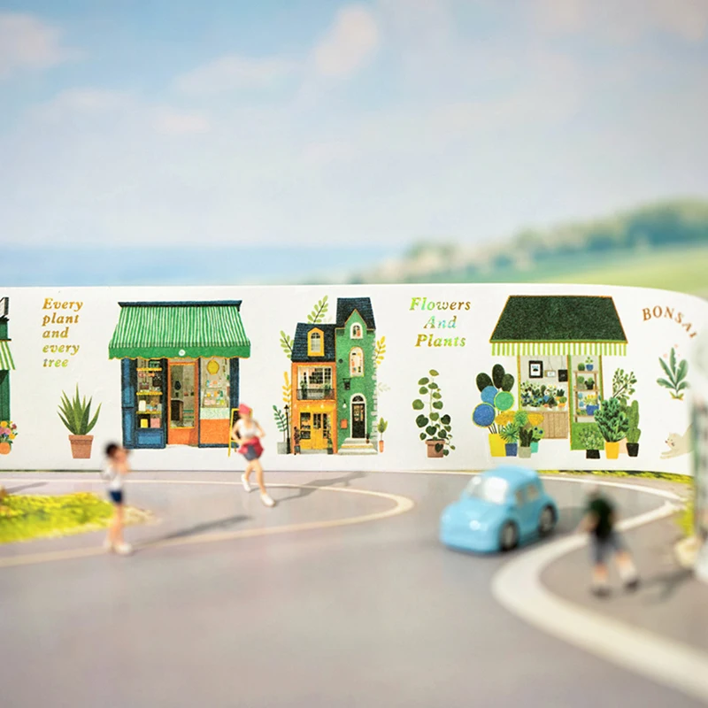 6 Volumes - House Themed Town Die-Cutting Decorative Material Tape, DIY Scrapbook, Random Collage Along the Way