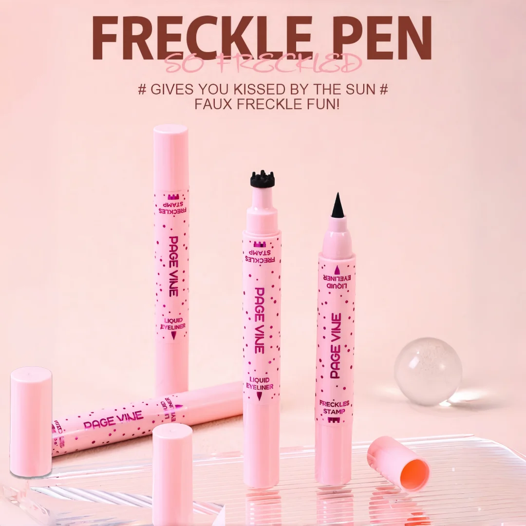 Makeup PAGE VINE Natural Freckle Pen Double Head Eyeliner Long-lasting and Easy to Apply Makeup Freckle Eyeliner Pen