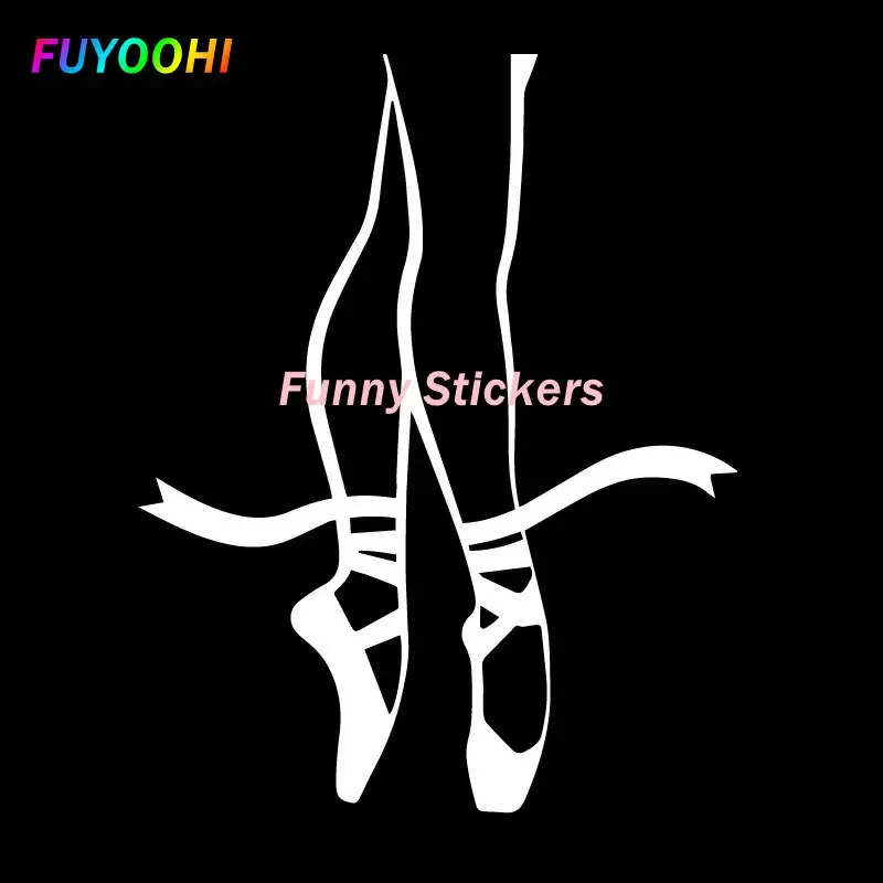 FUYOOHI Play Stickers Ballet Pointes Ballerina Dance Pose Legs Car Bumper Trunk Decoration Stickers Creative Vinyl PVC Decals