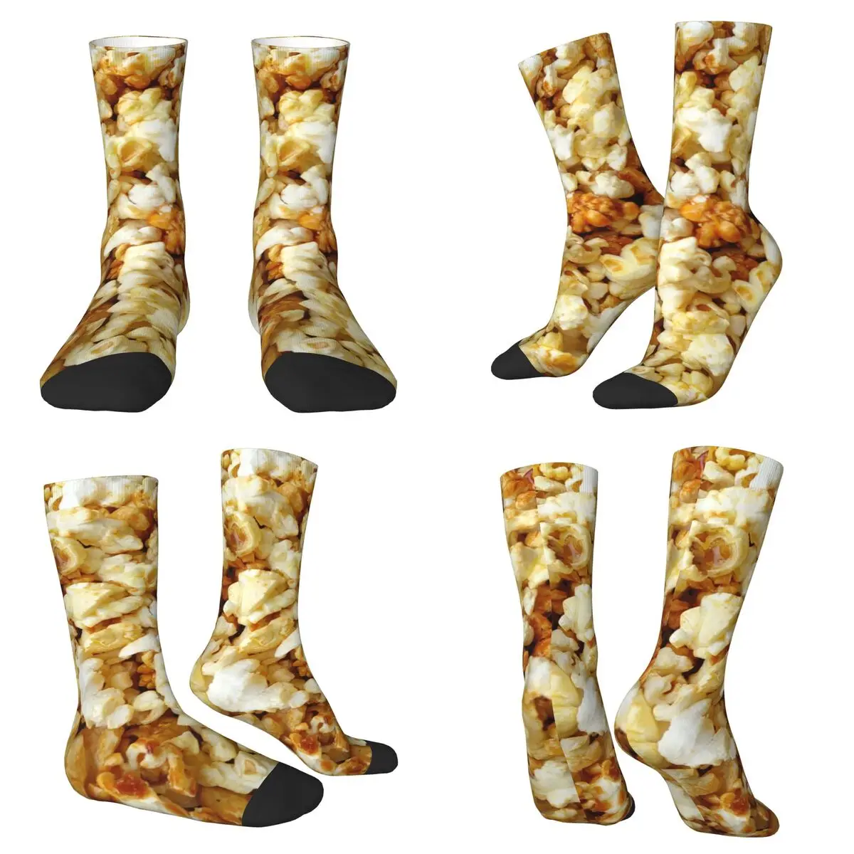 

Popcorn Pattern Socks Harajuku Sweat Absorbing Stockings All Season Long Socks Accessories for Man's Woman's Christmas Gifts