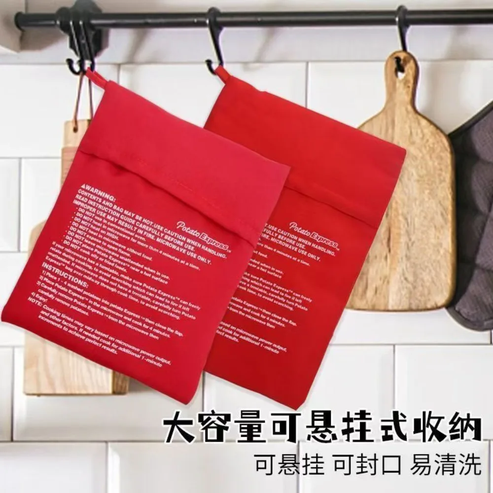 Microwave Potato Bag Reusable Express Microwave Potato Cooker Bag Baked Potato Cooker Perfect Potatoes 4 Minutes Red Baked Pouch