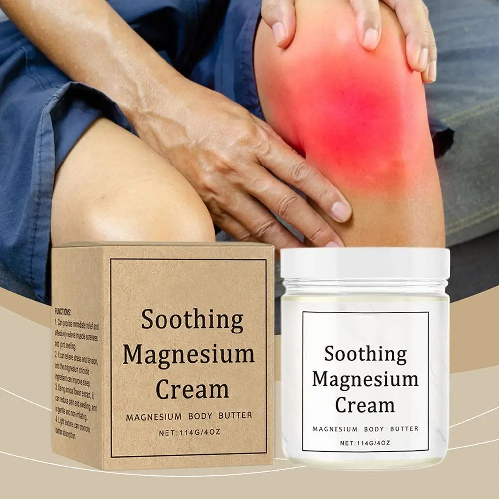 Soothing Magnesium Cream For Neuropathy, Magnesium Body Butter Deeply Moisturizes Skin, Soft Smooth Magnesium Body Cream S4U4