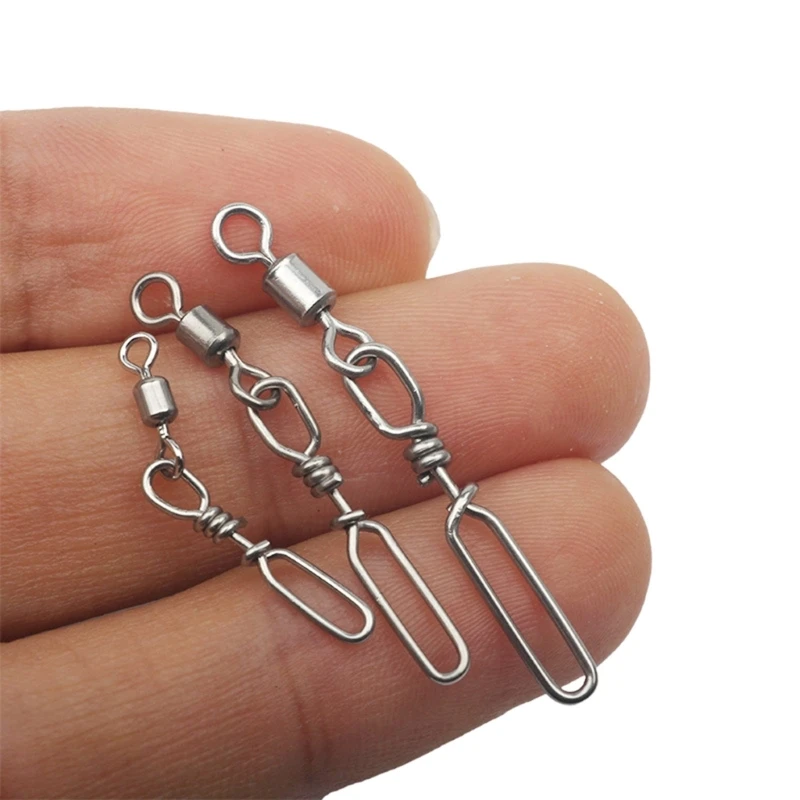 10Pcs Stainless Steel Quick Snaps Power Speeds ​​Swivel Pass Through Guide Rings Sea Fishing Lure Rod Line Connector - view 3