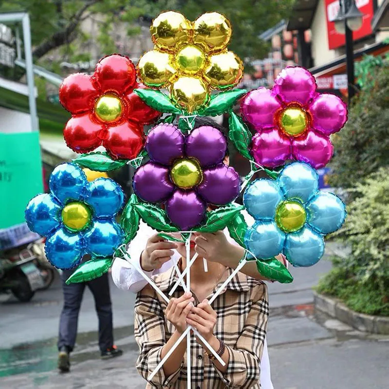 

Five Petal Flower Aluminum Foil Balloon Five Leaf Grass Wedding Birthday Baby Shower Decoration Petal Helium Floating Balloon