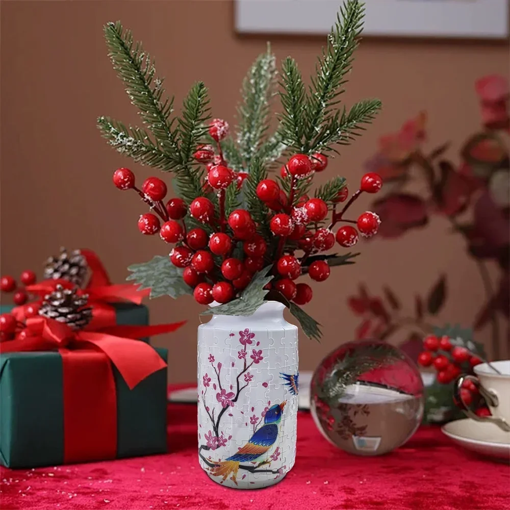 

3D Puzzles Vase Chinese Style Flower Puzzle 162 Pieces Diy Assembly Educational Toys Children Birthday Gift Home Decoration