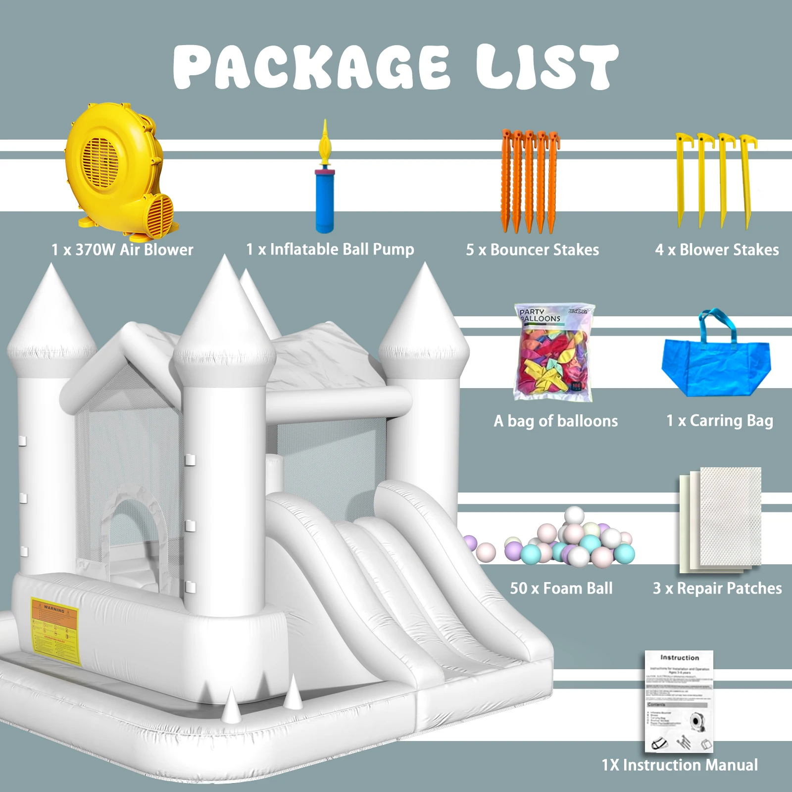 インフレータブルホワイトバウンスハウス 2.9*2.9*2.3 メートル子供のためのジャンプ城弾む家ホワイトハウス子供のためのスライド屋外おもちゃ