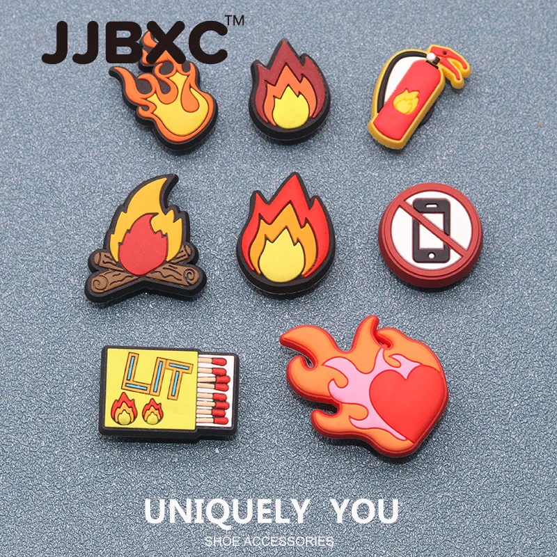 

JJBXC CHARM обувь с пряжкой, аксессуары для обуви, модная обувь с мультяшным пламенем «сделай сам», аксессуары, подходящие для обуви с крестом