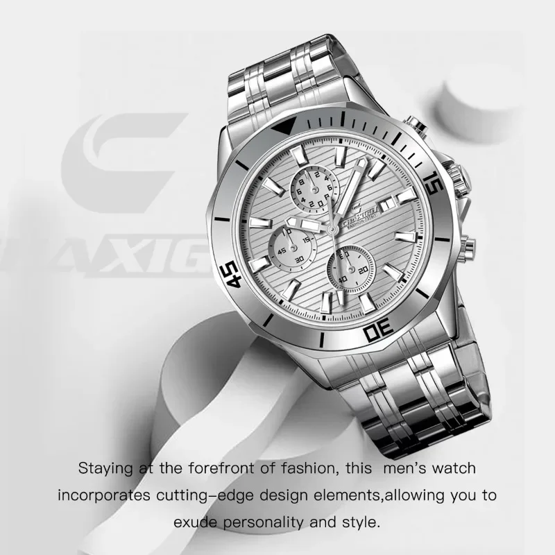 Classic Retro Men's Quartz Watches Calendar Luminous Clock Waterproof Chronograph Elegant Business Men Watches reloj hombre