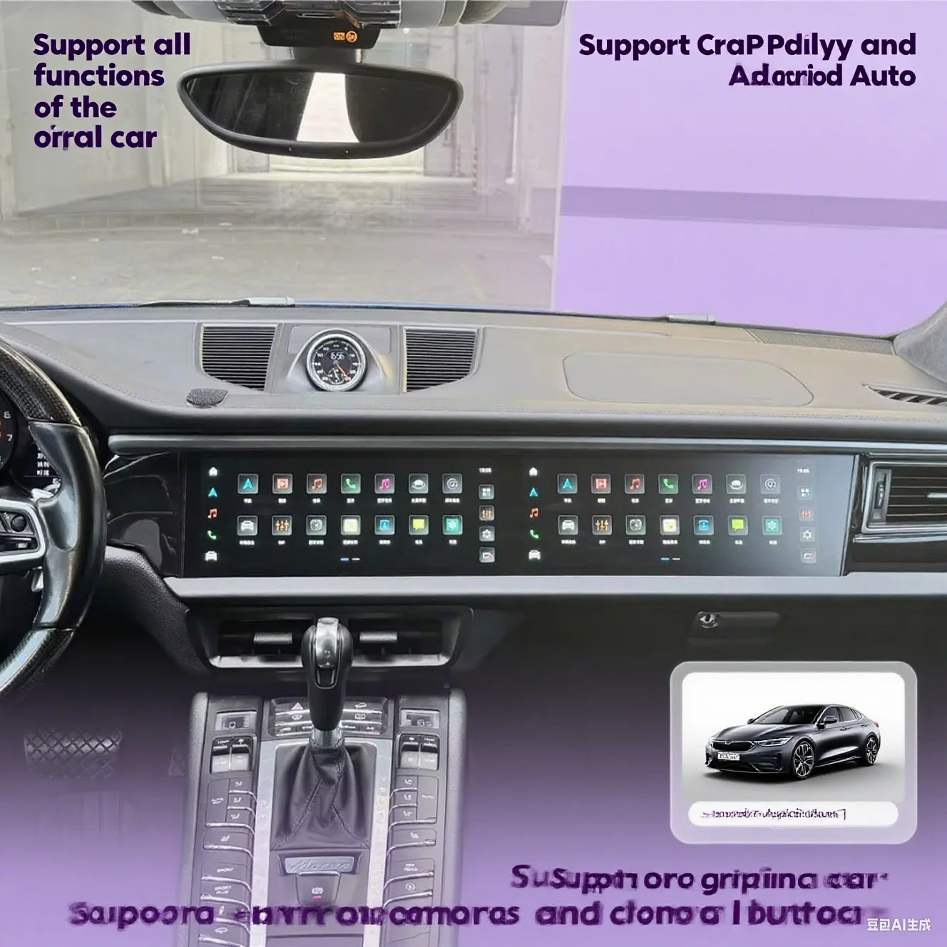 ls Double Interactive Screen Android 14  car radio Car Multimedia Stereo For Porsche Macan 2014-2018 DSP carplay 360 Navigation