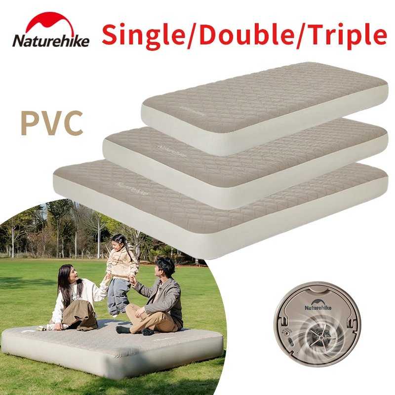 Naturehike Yumeng Brushed Built-In Pump 1Click Inflation Deflation Mattress PVC Fabric High Density Reinforcement Strong Support
