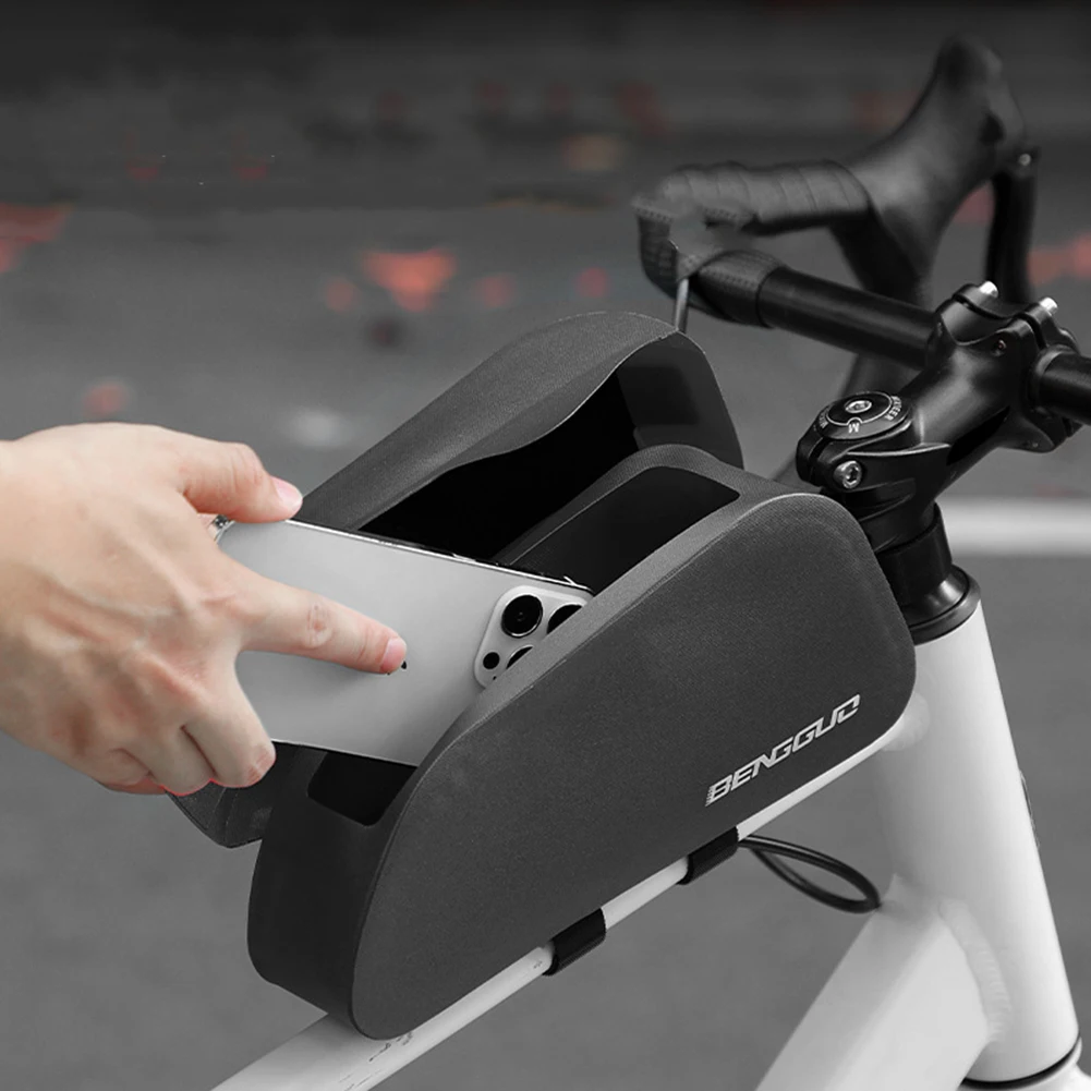 Bicycle Magnetic Lid Top Tube Bag Waterproof Bicycle Front Frame Bag Bike Pouch for Mountain Road Bike