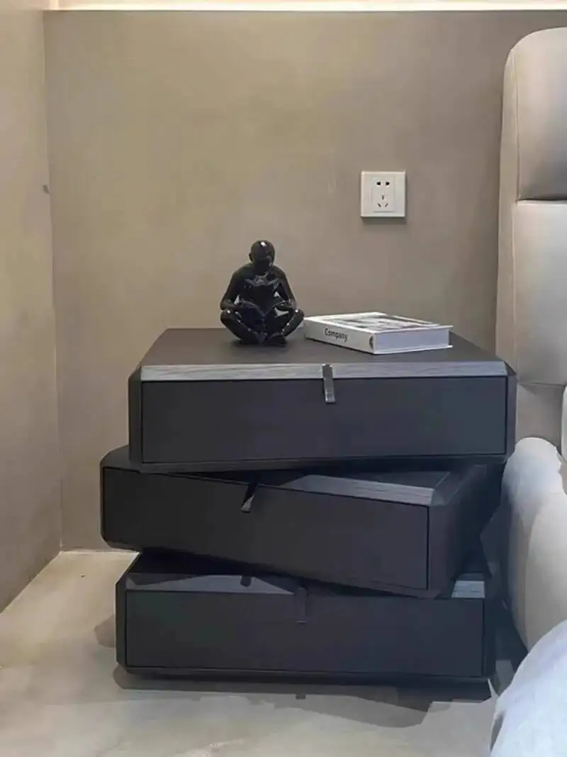 Minimalist Modern Luxury Bedroom Rotary Bedside Table Small Cabinet Italian Design Nightstands Mesa De Cabeceira Furniture HYNS