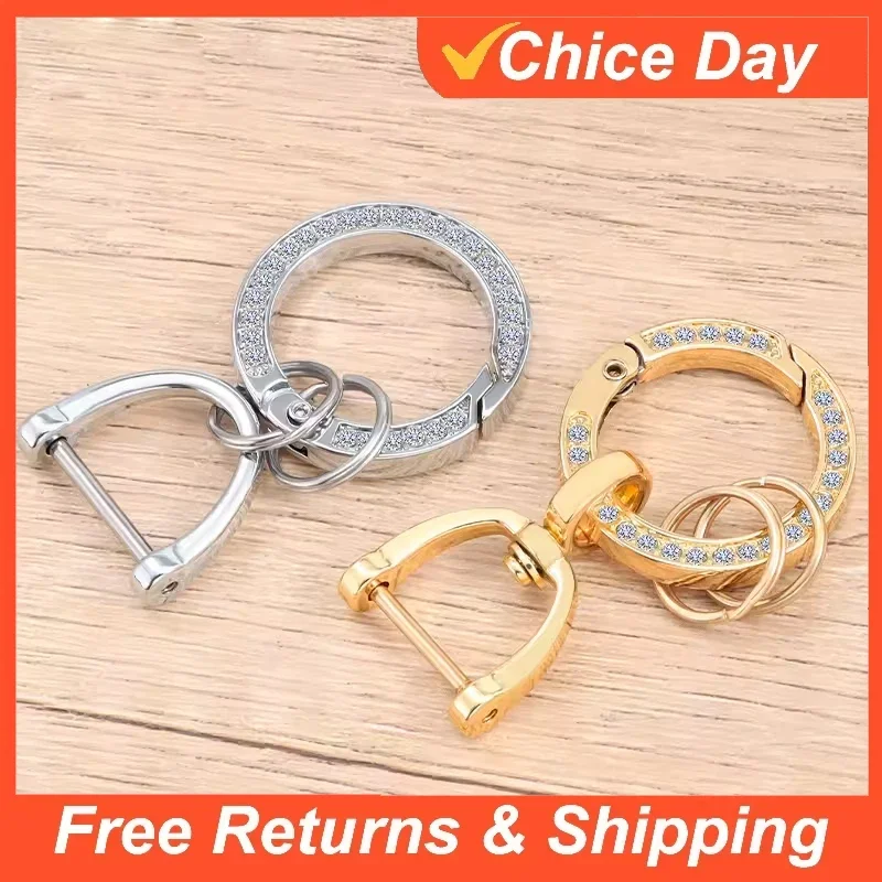Drill Ring Zinc Alloy Car KeyChain Detachable Metal 360 Degree Rotating Horseshoe Buckle Key Chain For Men Women Girl Gift Amagi