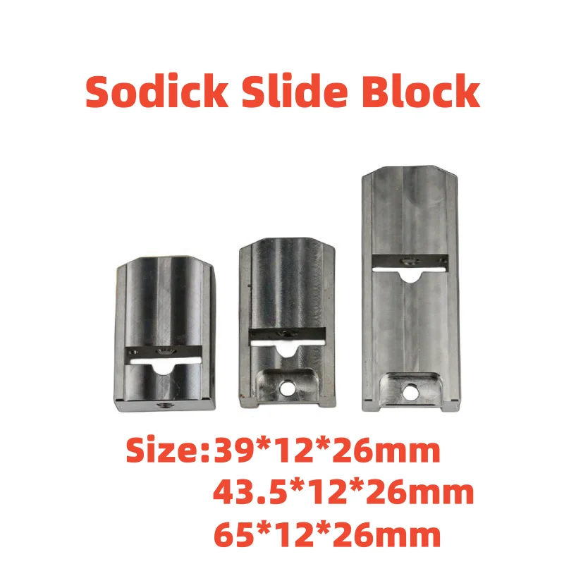 EDM Parts Slide Block 3082521 3087882 Power Feed Contact Slider L39/L43.5/L65*12*26mm For Sodick CNC Wire Cutting EDM Machine