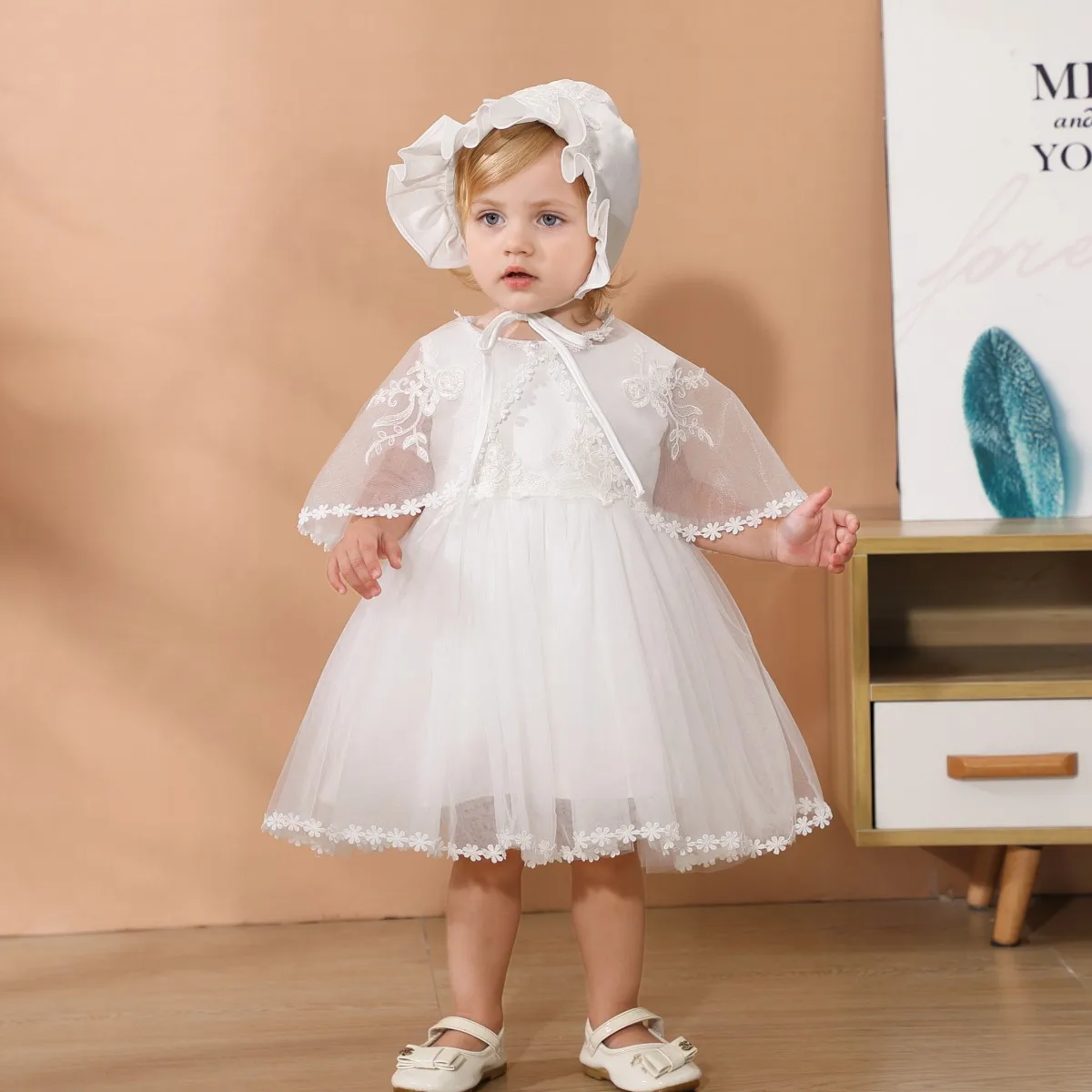 New Baby Christening Gowns Infant Baby Girl Baptism Wear Baby Girl Clothes Summer Dresses Baby Girl Wedding Dress Baby