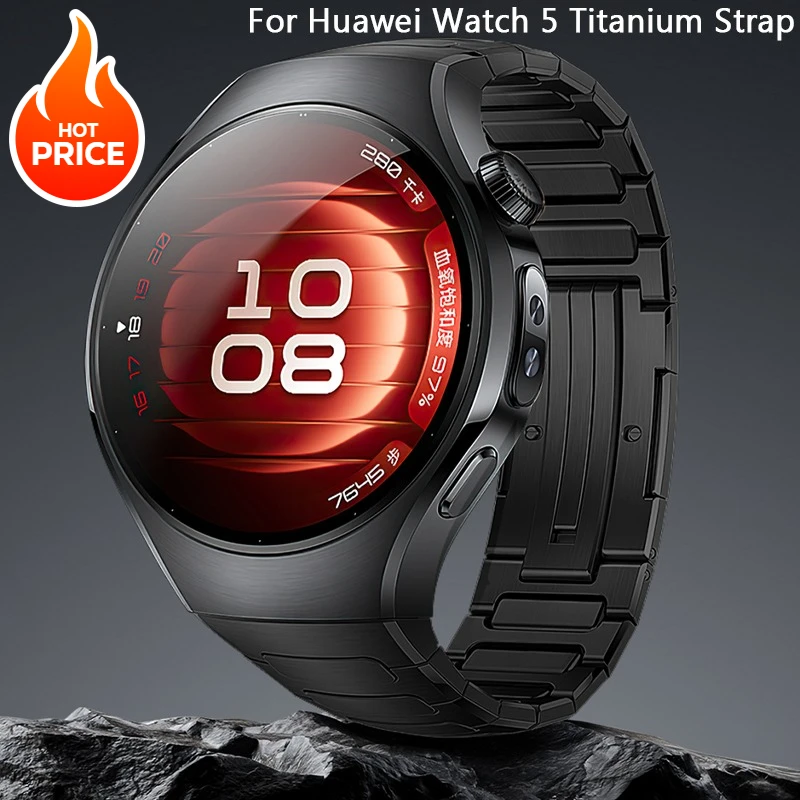 

Титановый ремешок для Huawei Watch 5, 46 мм, роскошный металлический ремешок для Huawei Watch 5, 46 мм/42 мм, быстросъемный ремешок, сменные аксессуары