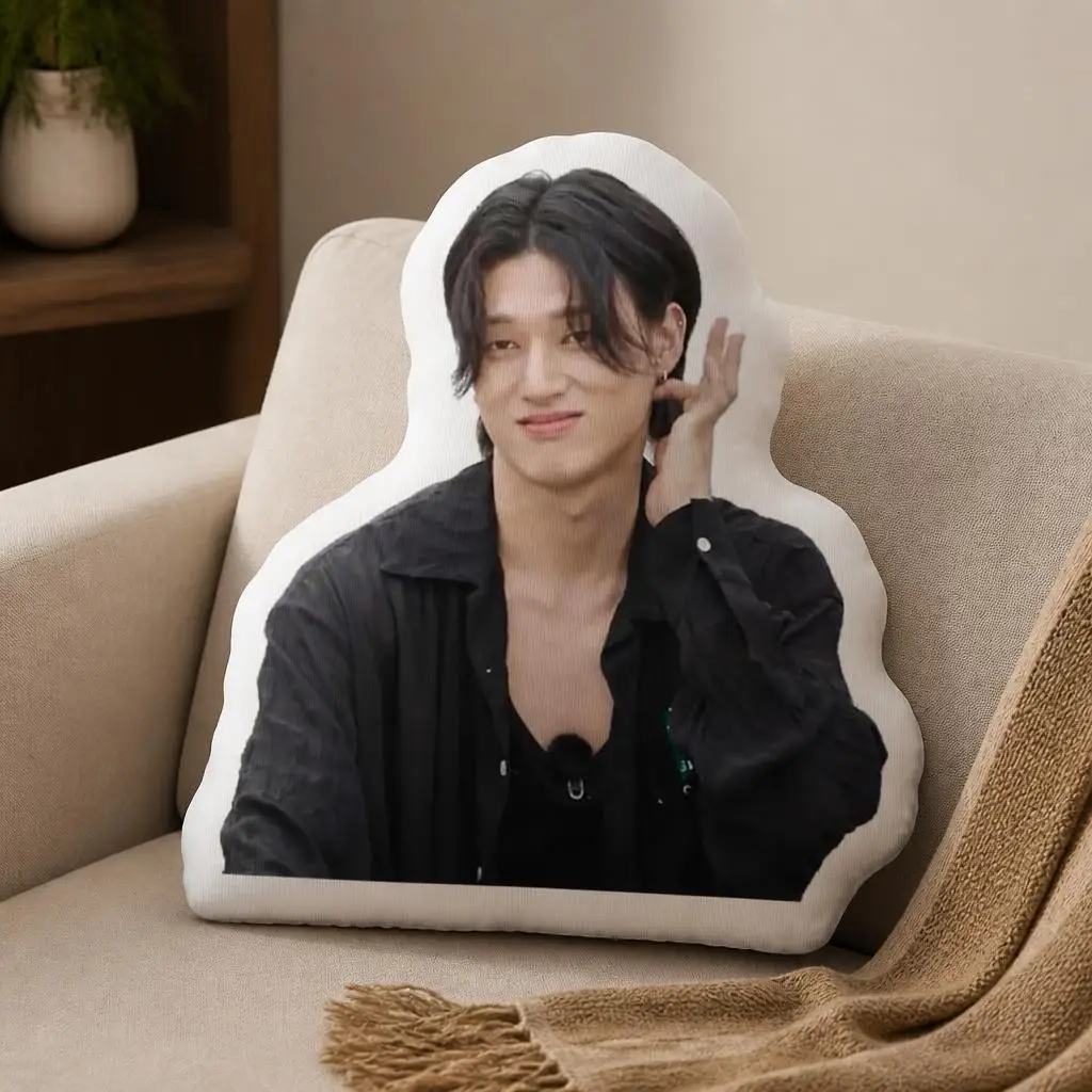 Wooyoung Shaped Pillow K Pop Idol Cushion Stuffed Throw Pillow for Sofa Home Decor ATEEZ Fan Gift Bedroom Accent Room Decor