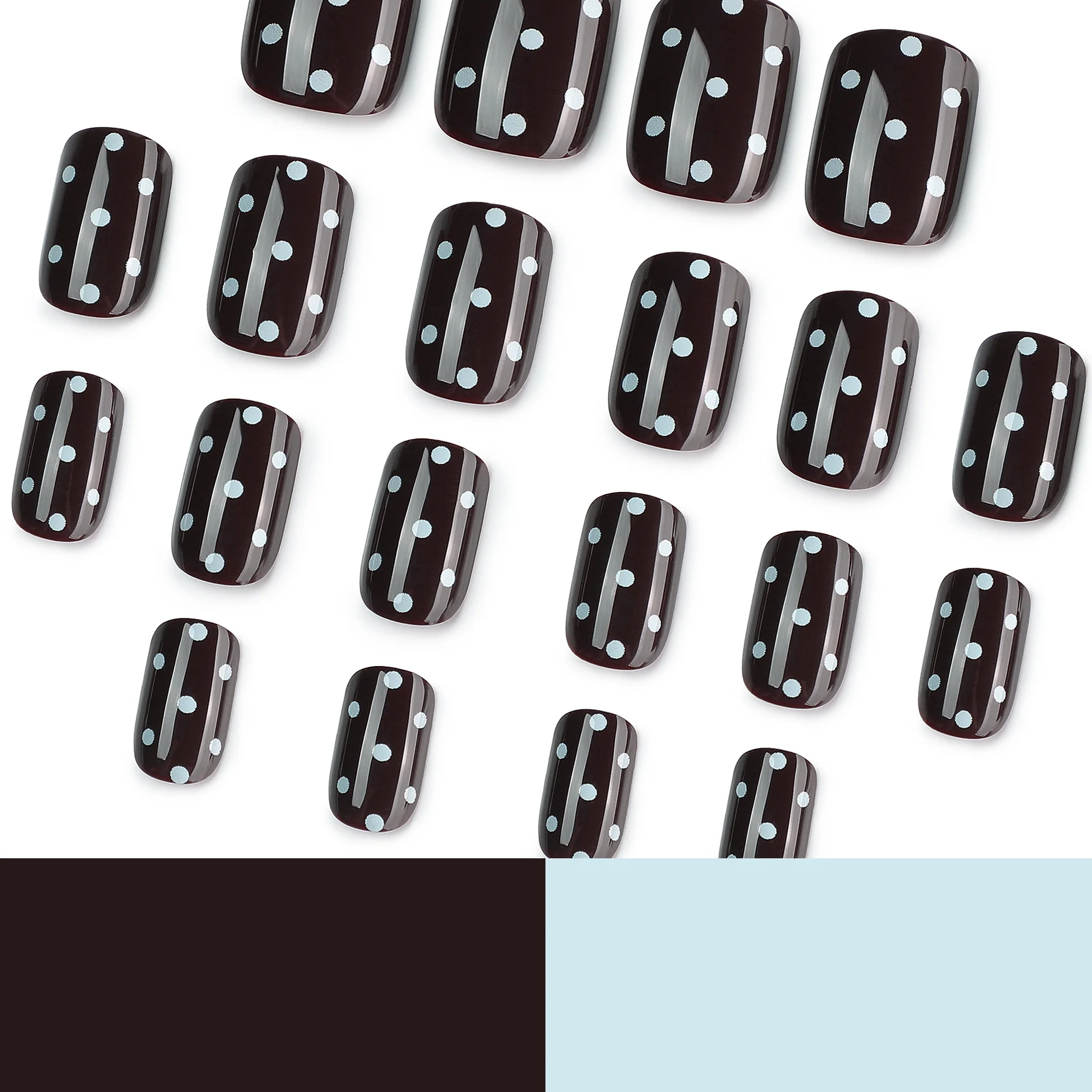 Black Polka Dot Nail Art Wearable False Nails Cross-Border Popular Dot Pattern Nail Tips Beauty Salon Supplies