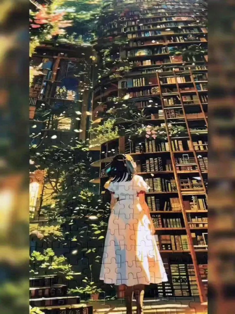 Magic Library Garden 1000/500/300/120 ชิ้นจิ๊กซอว์ปริศนาตกแต่งบ้านสําหรับผู้ใหญ่เกมครอบครัวสนุกปริศนาของเล่นเพื่อการศึกษาของขวัญ