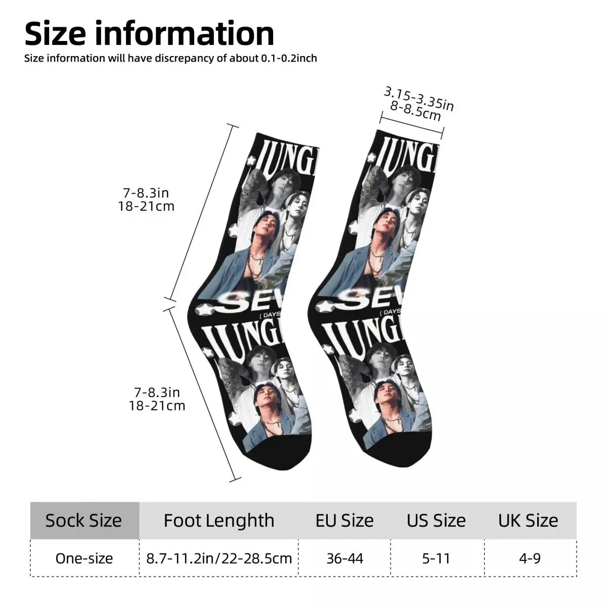 Retro Jungkooks Socks Spring Stockings Modern Men Warm Soft Socks Pattern Running Anti-Slip Socks