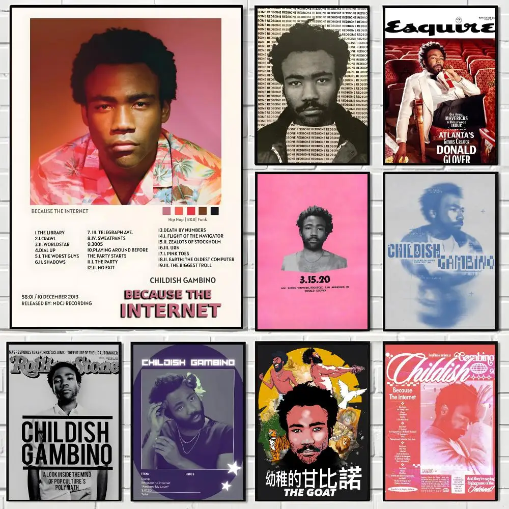 Rapper Singer D-Donald Glover Poster Aesthetic Wall Art Canvas Poster Room Decoration Items Bedroom Decor