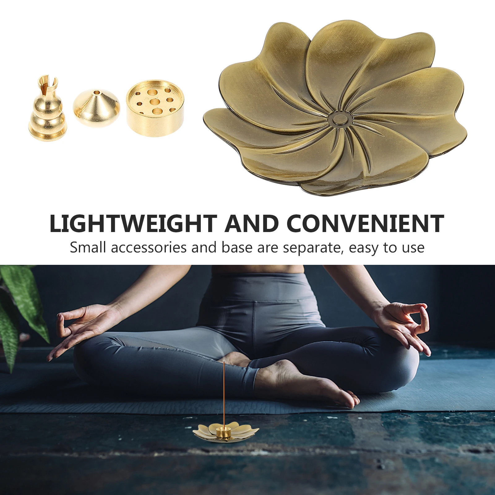 

Lotus Flower Aromatherapy Plate Alloy Incense Holder Vintage Decor Tray Elegant Craftsmanship Portable Lightweight Easy Clean