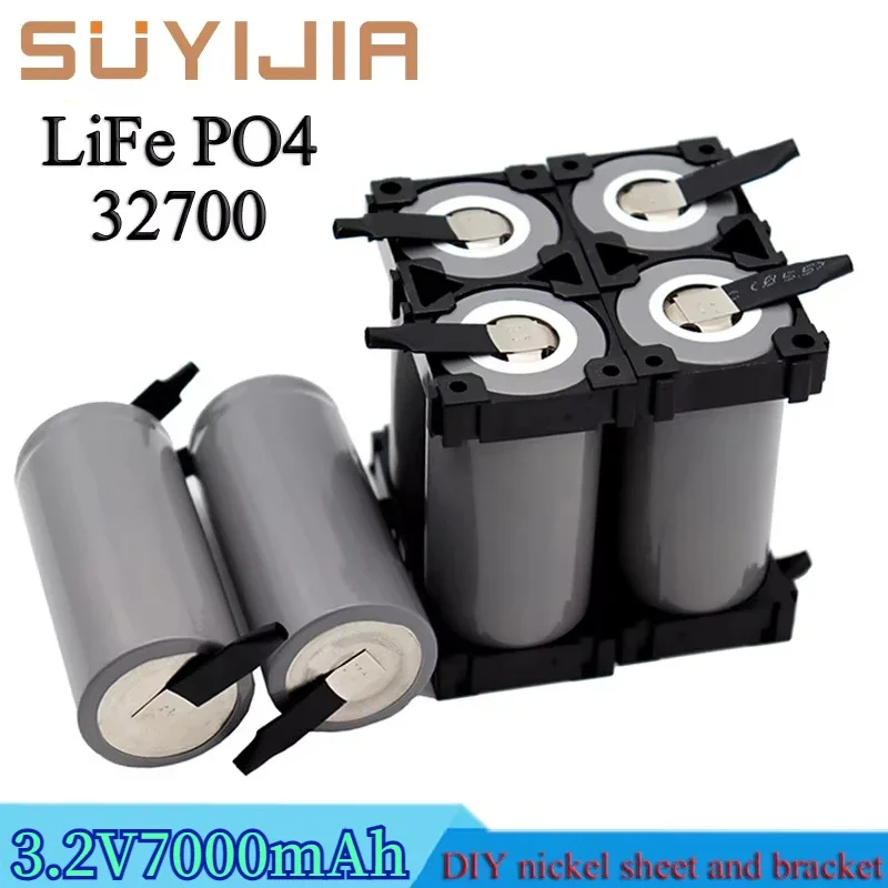 32700 Lifepo4 Battery 3.2V 7000mAh 35A Continuous Discharge 55A High Power Battery with DIY Nickel Sheet Rechargeable Battery