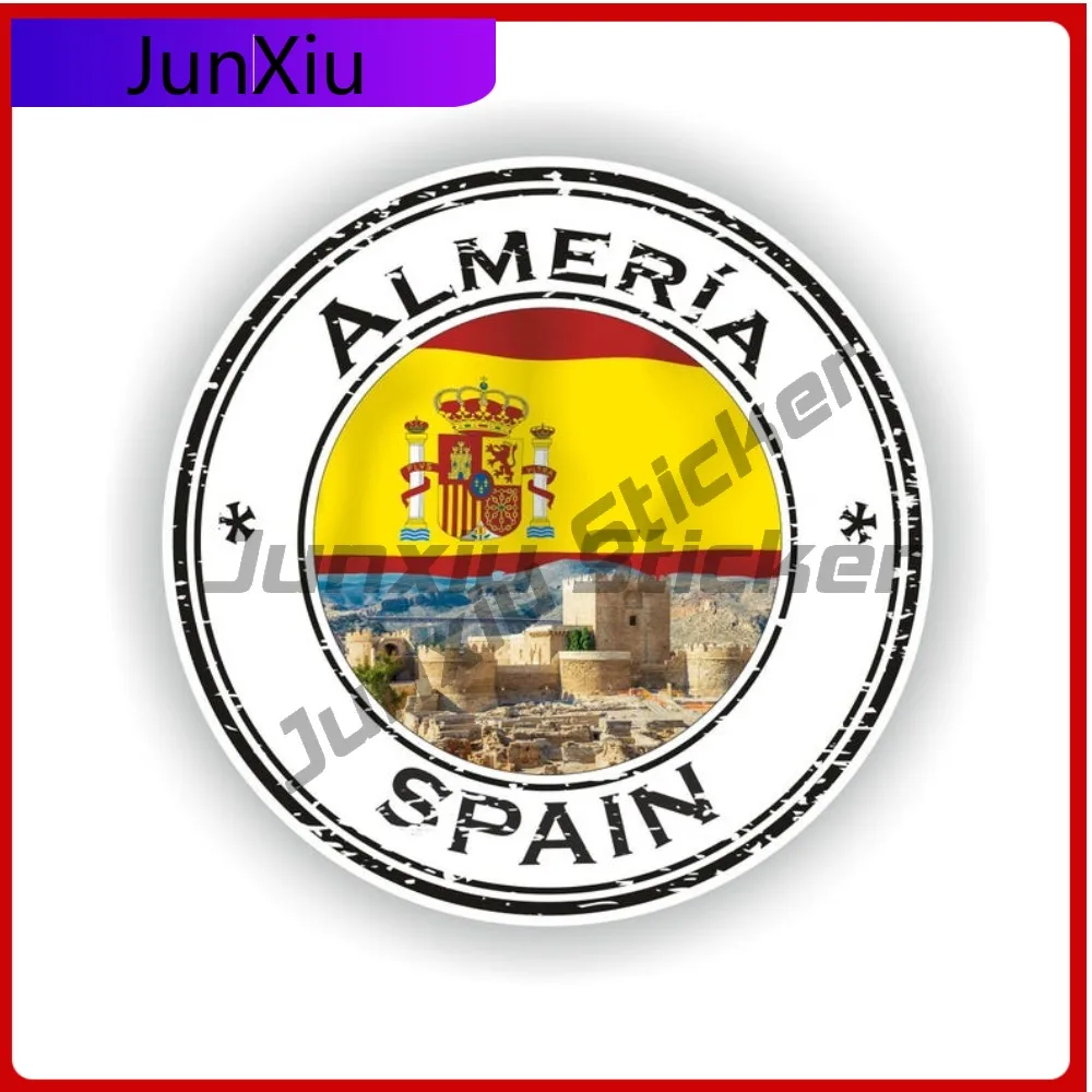 

Almer a Spain Seal Unique Motorcycle Weatherproof Decal Pattern Round Sticker UV Resistant Laptop Helmet Car Unique Stylish