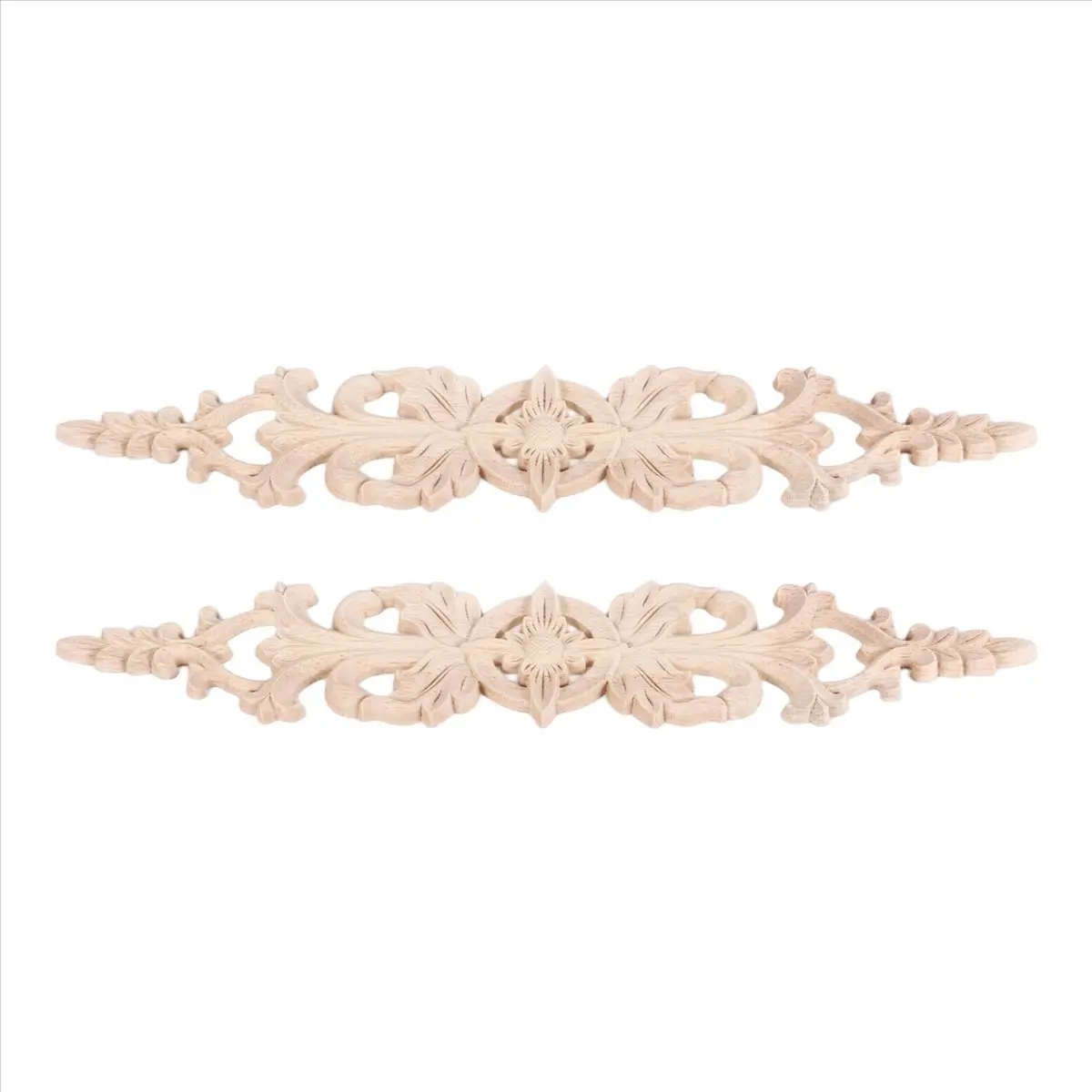 2026 New 33Cmx6Cm Wood Carved Decal Stripe Corner Appliques Long Hollow Flower Frame Furniture Decor Woodcarving Figurines Craft