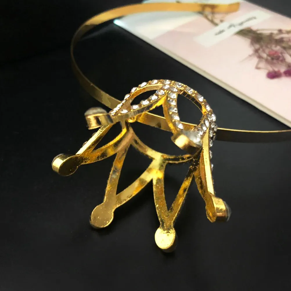 Princess Crown Headband Golden Hair Hoop Lightweight Comfortable Skin-Friendly Party Hair Accessory for Photo Prop
