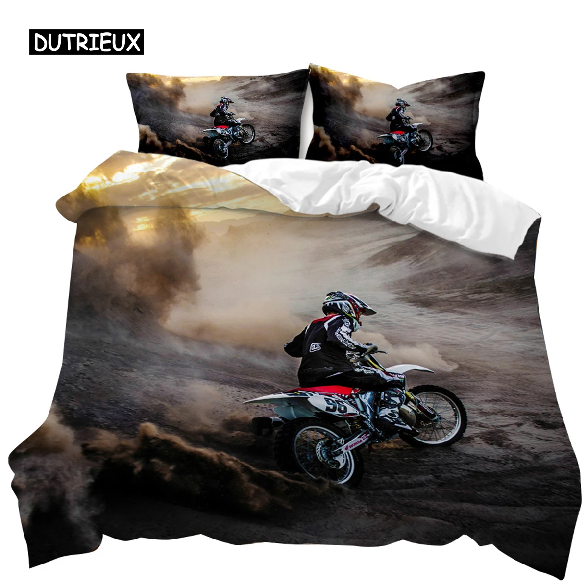 

Motorcycle Duvet Cover Set Racing Motorcycle Duvet Cover Motorbike Vehicles Extreme Sport Soft Polyester Quilt Cover Queen Size