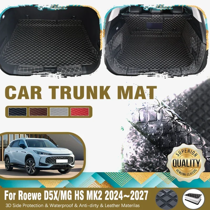 

Car Rear Trunk Mat For MG HS EHS MK2 Roewe D5X RX5 MK3 2024 2025 2026 Leather Rug Cargo Liner Cover Boot Carpet Auto Accessories