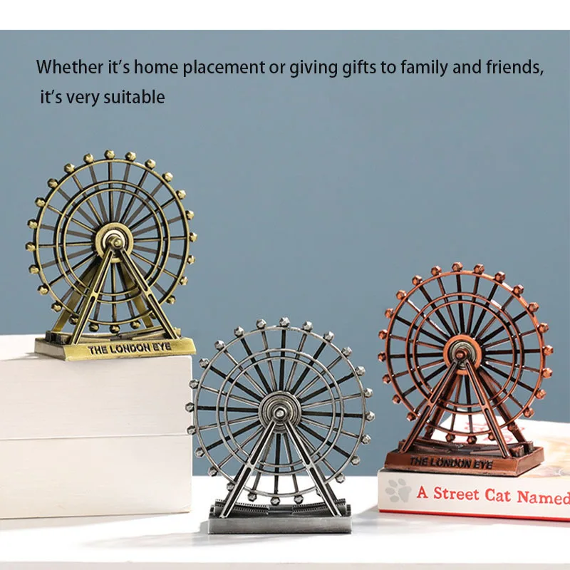 1Pc THE LONDON EYE Rotatable Model Small Pendulum Creative Living Room Decorations Ferris Wheel Ornaments Retro Model Home Decor