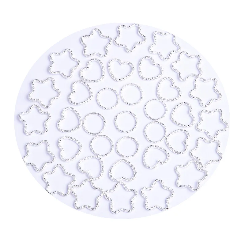 100pcs Star Heart Round Shape Jump Rings Fashion Twisted Opend Rings Connector for Diy Charms Jewelry Making Accessories